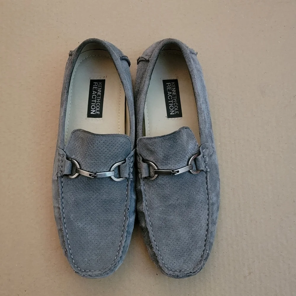 Kenneth Cole Reaction | Men's Safe-N-Sound Navy Suede Leather Loafers Size 9.5